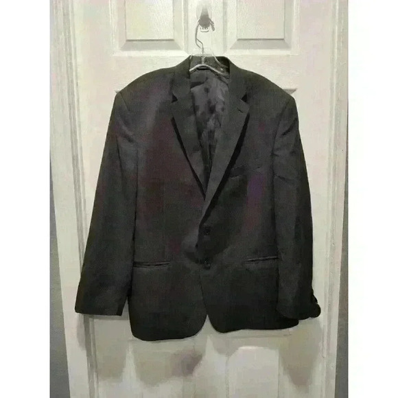 Lauren Ralph Lauren Solid Gray 100% Wool‎ 2 Button Blazer Sport Coat Mens 46R - Picture 1 of 8